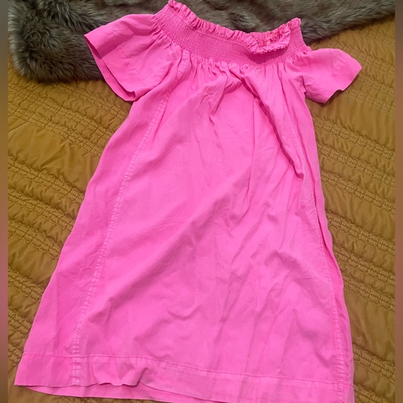 Vineyard Vines Off-Shoulder Hot Pink Dress EUC size small - Picture 2 of 2